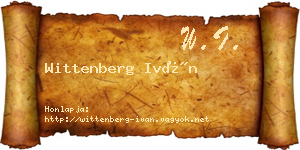 Wittenberg Iván névjegykártya